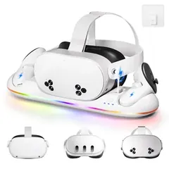 WATCHMYVR Charging Dock for Quest 2/3/3S with RGB lights